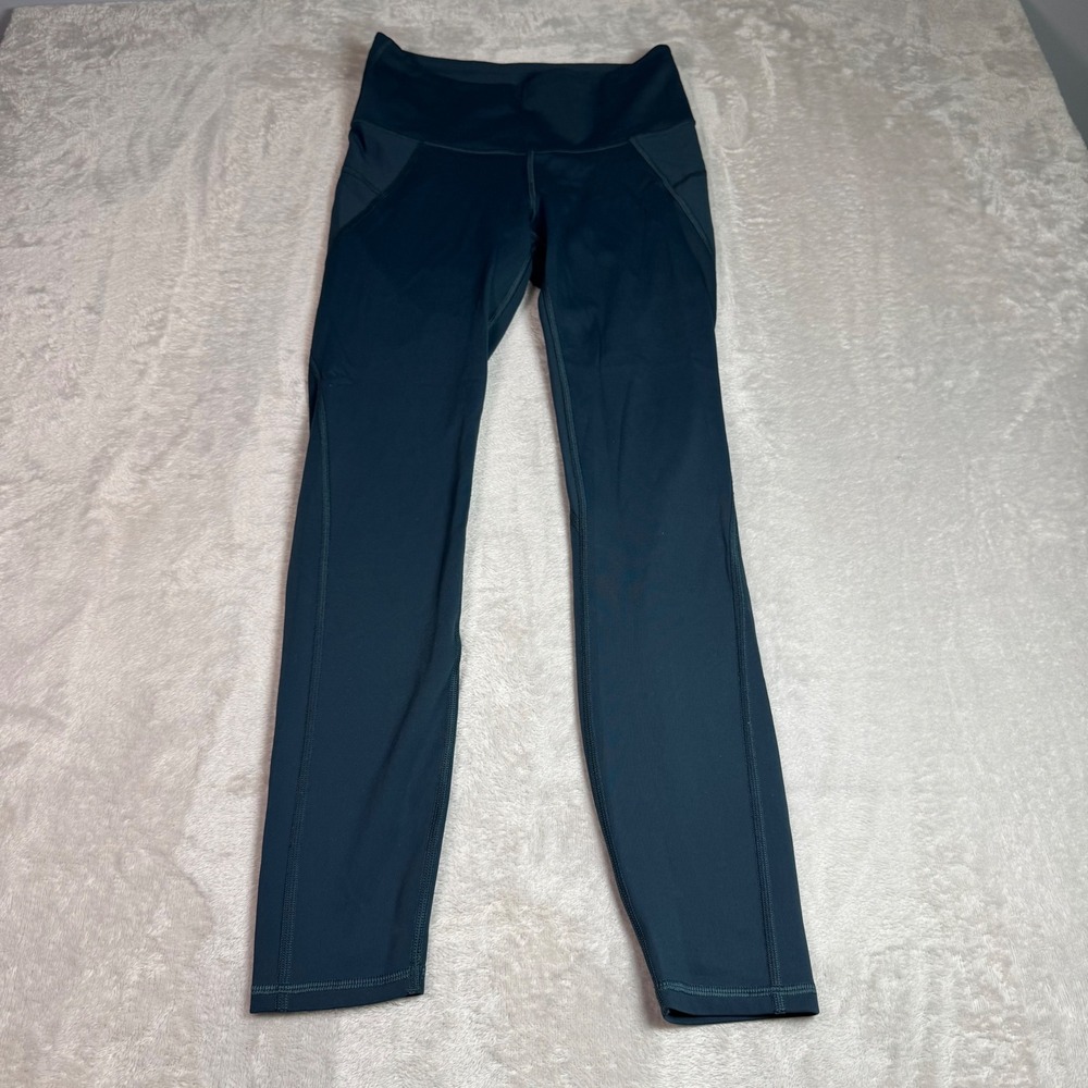 Athleta Womens High Rise Leggings Dark Teal Small Tall Activewear Yoga